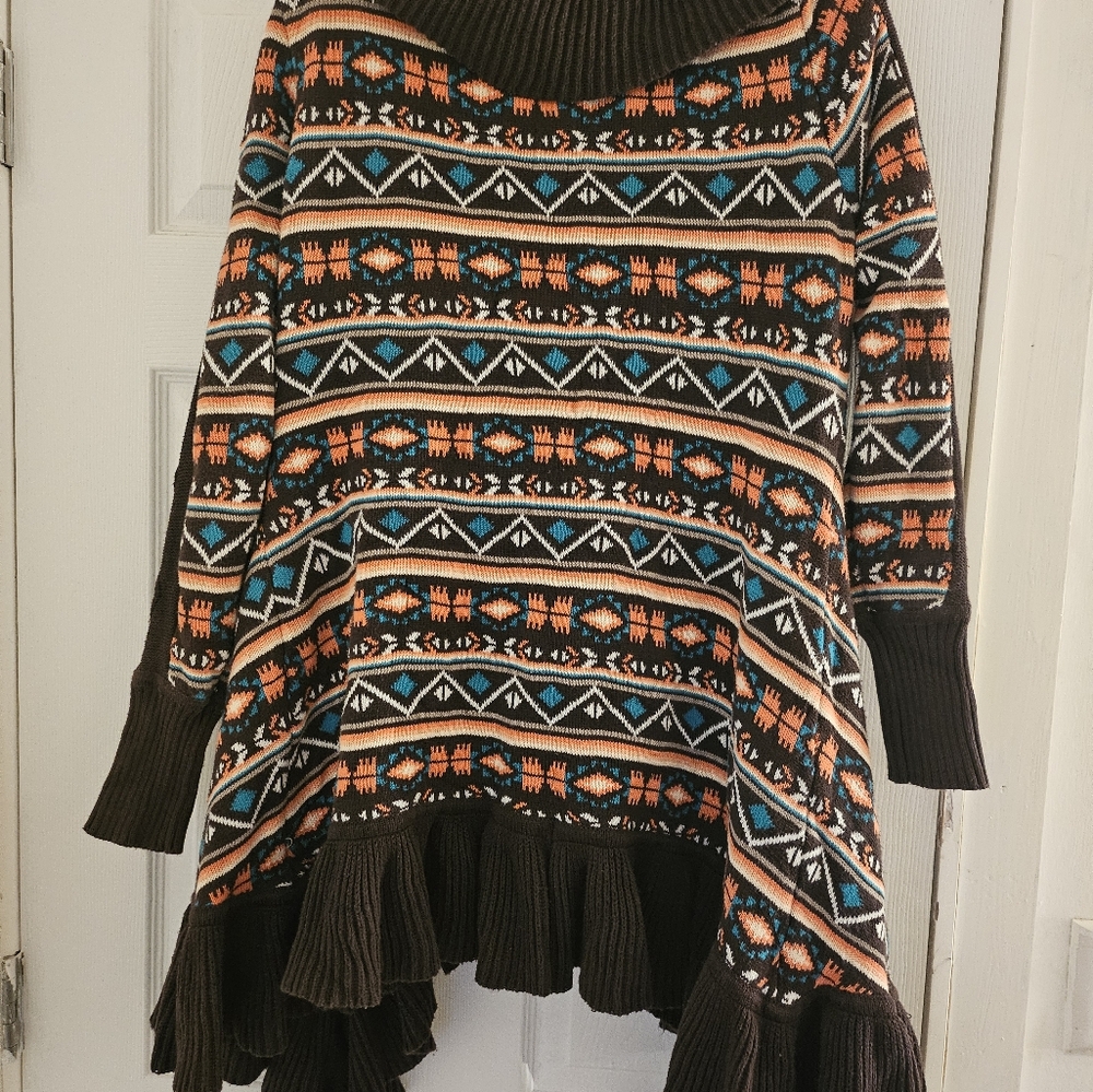 Powder River Outfitters Panhandle Cardigan, Shawl, Wrap. Aztec, Southwest - Picture 3 of 7